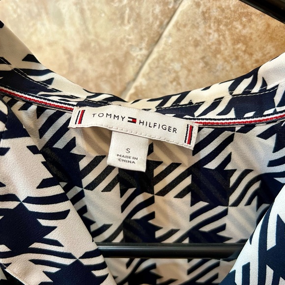 Tommy Hilfiger small blouse navy blue and white - Picture 3 of 3